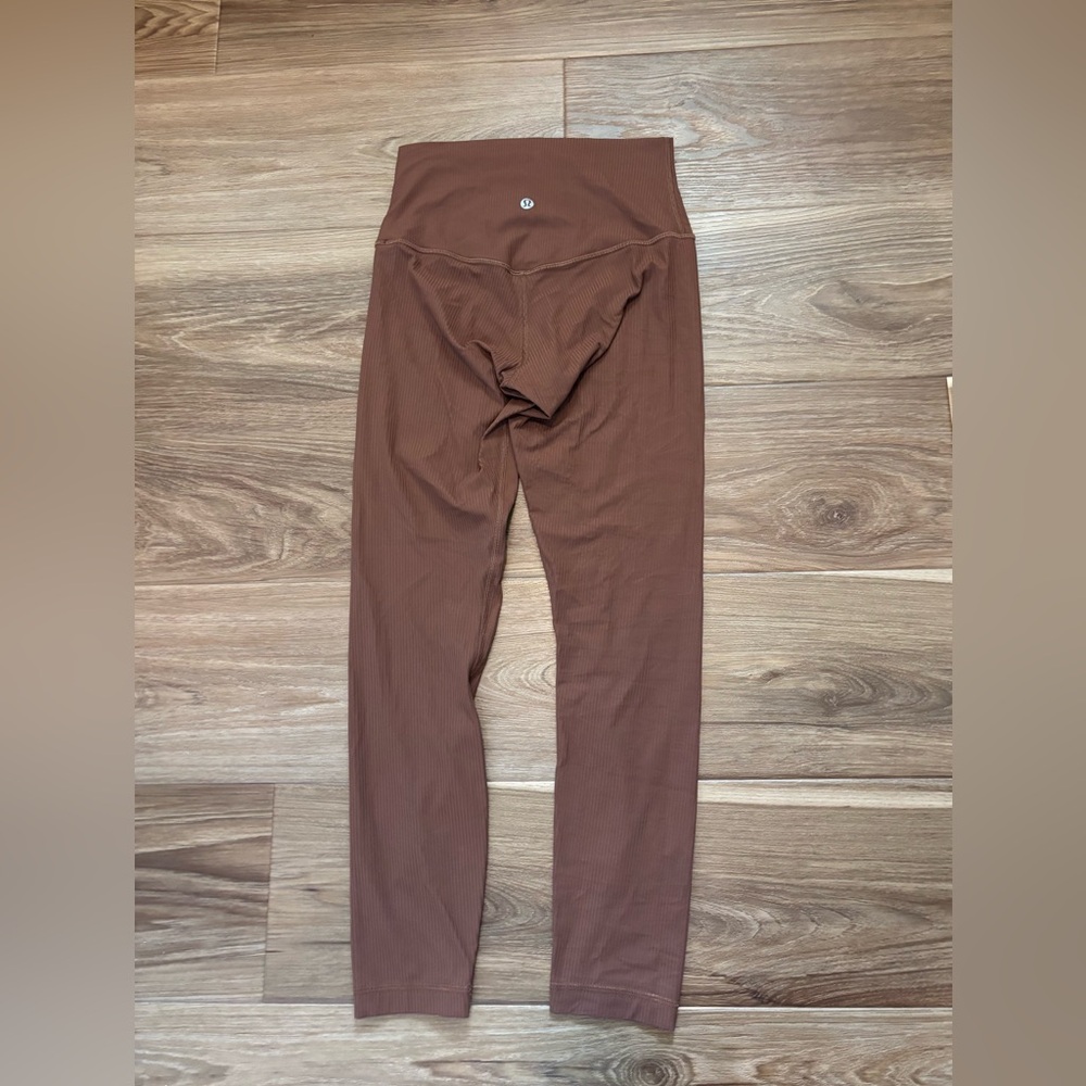 Lululemon Align High Rise Ribbed Leggings Sz 4 Brown 24” Activewear Athleisure - Picture 4 of 10